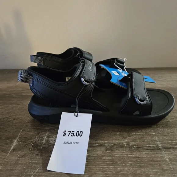 Columbia Mens' Black Sport Sandals - Breathable Open-Toe Comfort - Picture 3 of 9